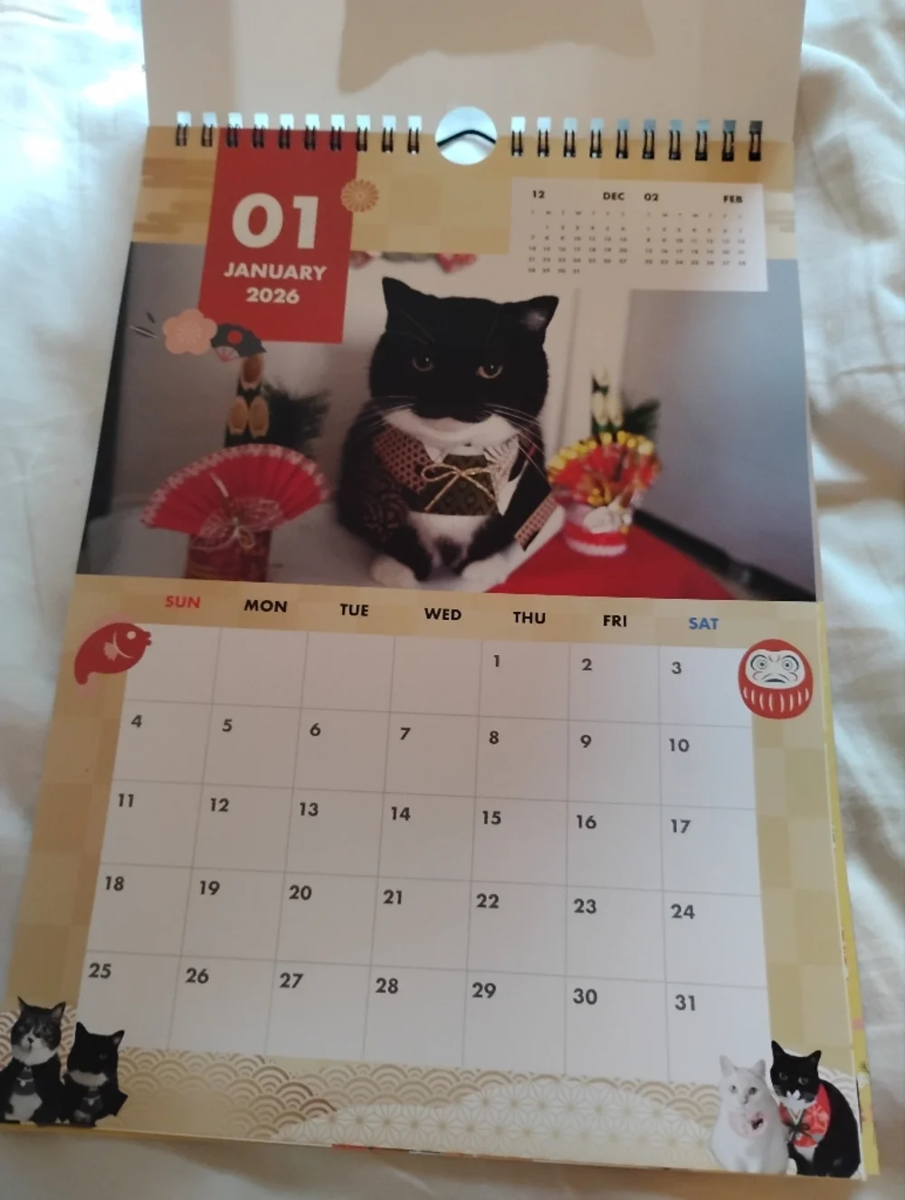 Uni Cat 2026 Calendar Stickers